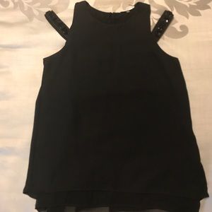 🎉final price🎉jewelry shoulder top blouse black S